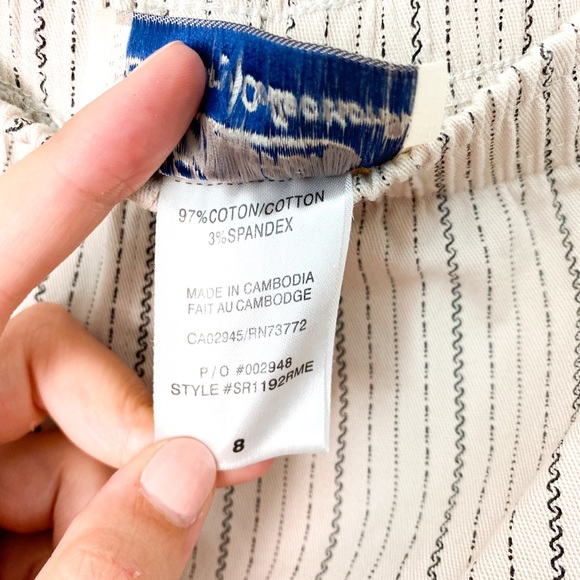 Vintage Pin Striped Palazzo Contemporary Tan Beige Pants - Picture 7 of 9